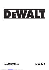 DeWalt DW876 Originalanweisungen