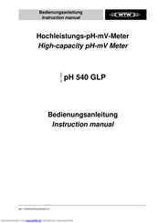 wtw pH 540 GLP Bedienungsanleitung