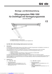 G-U RWA 1050 Betriebsanleitung