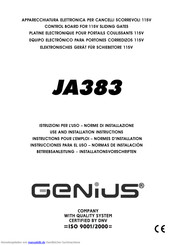 Genius JA383 Betriebsanleitung Und Installationsvorschriften
