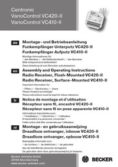 Becker Centronic VarioControl VC410-II Montage- Und Betriebsanleitung