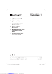 EINHELL GE-PM 48 S HW-E Li Originalbetriebsanleitung