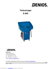 Denios S 600 Betriebsanleitung