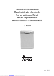 Teka LP 800 S Bedienungsanleitung Und Pilegehinweise