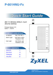 Zyxel P-661HNU-Fx-series Schnellstartanleitung