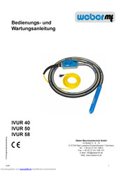 Weber mt IVURplus 58 D Bedienungs- Und Wartungsanleitung