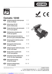 Cemo Cematic 12/40 Betriebsanleitung