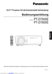 Panasonic PT-D7600E Bedienungsanleitung