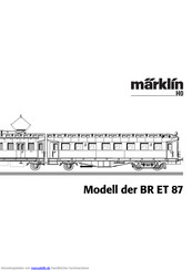 marklin BR ET 87 Bedienungsanleitung