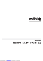 marklin E.T. 501-506 Bedienungsanleitung