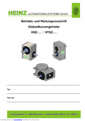 Heinz HTSG 254 Betriebs- Und Wartungsvorschrift