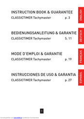 Hanhart CLASSICTIMER Tachymaster Bedienungsanleitung Und Garantie