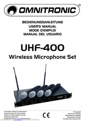 Omnitronic UHF-400 Bedienungsanleitung