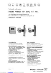 Endress+Hauser Proline Promass 80F Technische Information