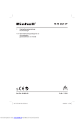 EINHELL TE-TS 2025 UF Originalbetriebsanleitung