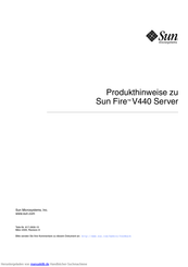 Sun Microsystems Sun Fire V440 Produkthinweise
