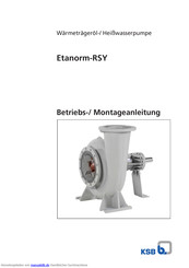 KSB Etanorm-RSY Betriebs-/Montageanleitung