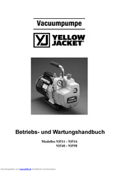 yellow jacket SuperEvac 93511 Betriebs- Und Wartungshandbuch