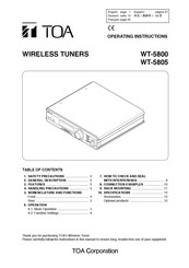 Toa WT-5805 Bedienungsanleitung