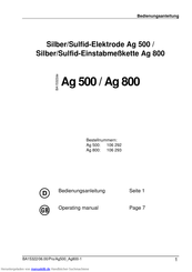 wtw Ag 800 Bedienungsanleitung
