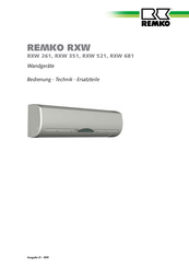 REMKO RXW 261 Bedienungsanleitung