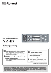 Roland V-1HD Bedienungsanleitung