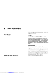 Siemens ET 200B Handbuch