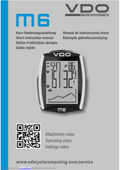 VDO Cyclecomputing M6 Kurzbedienungsanleitung
