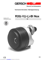 GIERSCH R20-V-BI Nox Technische Information/ Montageanweisung