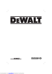 DeWalt D25301D Übersetzt Von Den Originalanweisungen