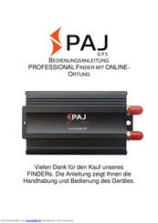PAJ PROFESSIONAL Finder Bedienungsanleitung