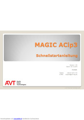 AVT MAGIC ACip3 Schnellstartanleitung