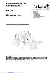 Redexim Carrier Betriebsanleitung Und Ersatzteilebuch
