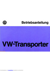 Volkswagen Transporter Betriebsanleitung