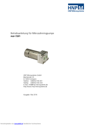 HNP Mikrosysteme mzr-2965 Betriebsanleitung