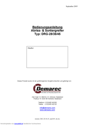 Demarec DRG-19 DS Bedienungsanleitung