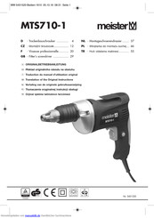 Meister MTS710-1 Originalbetriebsanleitung