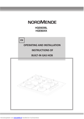 Nordmende HGE603BL Bedienungsanleitung