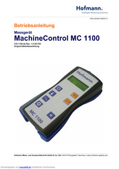 Hofmann MachineControl MC 1100 Originalbetriebsanleitung