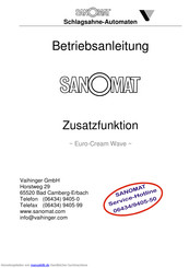 SANOMAT Euro-Cream-Wave Betriebsanleitung