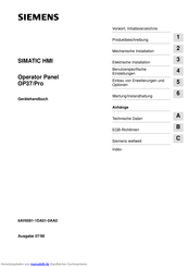 Siemens SIMATIC HMI OP37/Pro Gerätehandbuch