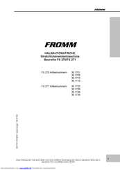 Fromm FS 270 Bedienungsanleitung