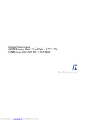 KaVo MASTERtorque Mini LUX M4500 L - 1.007.1700 Gebrauchsanweisung