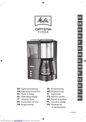 Melitta Optima Timer Gebrauchsanleitung