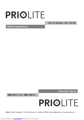 Priolite MBX 1000 HS Bedienungsanleitung
