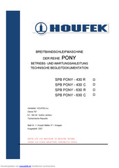 HOUFEK SPB PONY - 430 C Betriebs- Und Wartungsanleitung