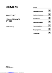 Siemens SIMATIC NET CP 1626 Betriebsanleitung