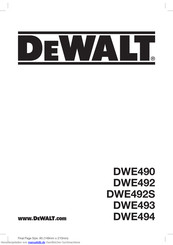 DeWalt DWE494 Übersetzt Von Den Originalanweisungen