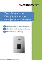 OLONG Wolong Solar WL-4.6KS Installation Und Bedienung