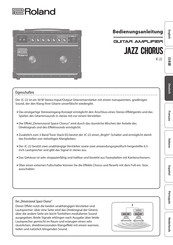 Roland JAZZ CHORUS JC-22 Bedienungsanleitung